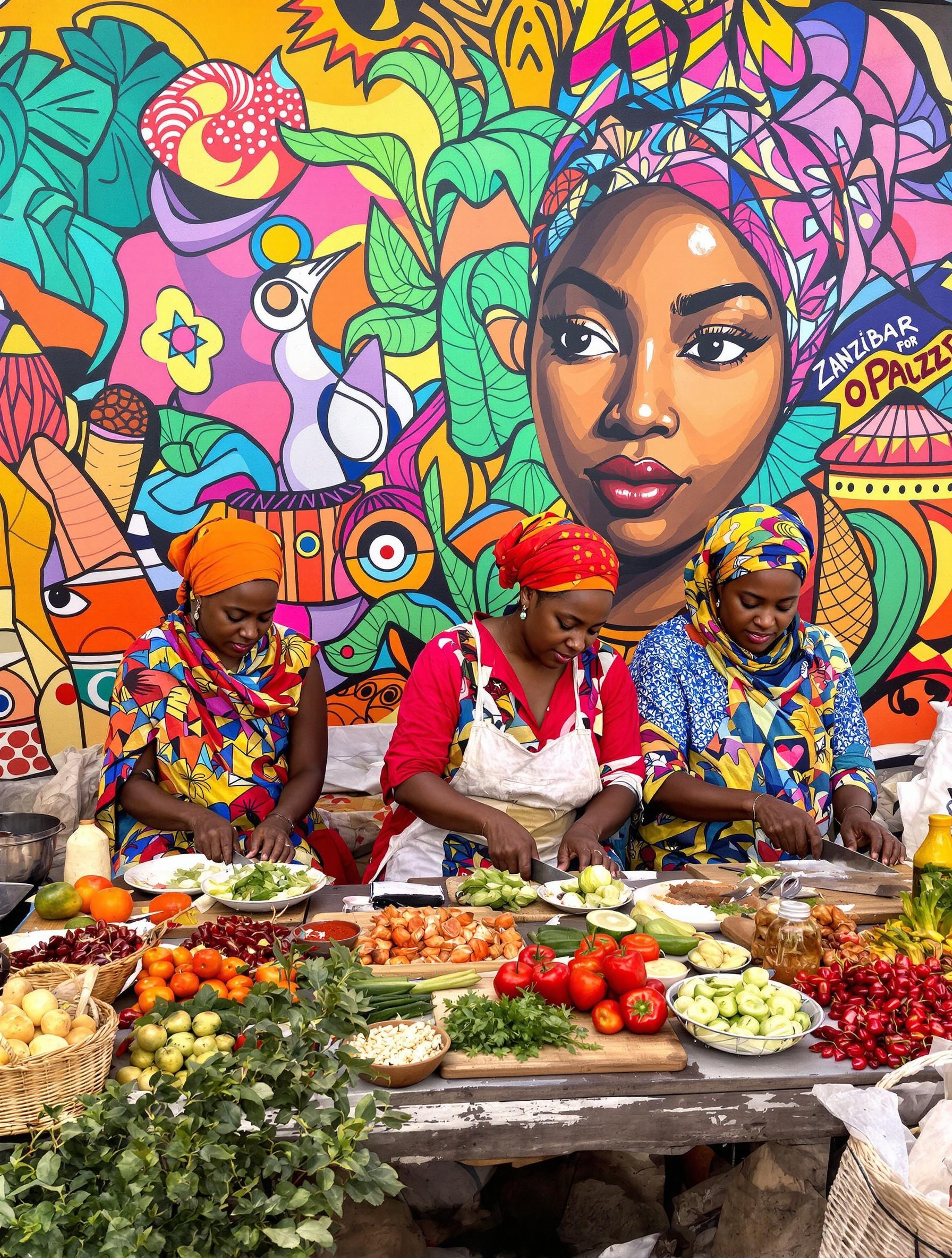 Atelier de cuisine swahili et street art à Stone Town