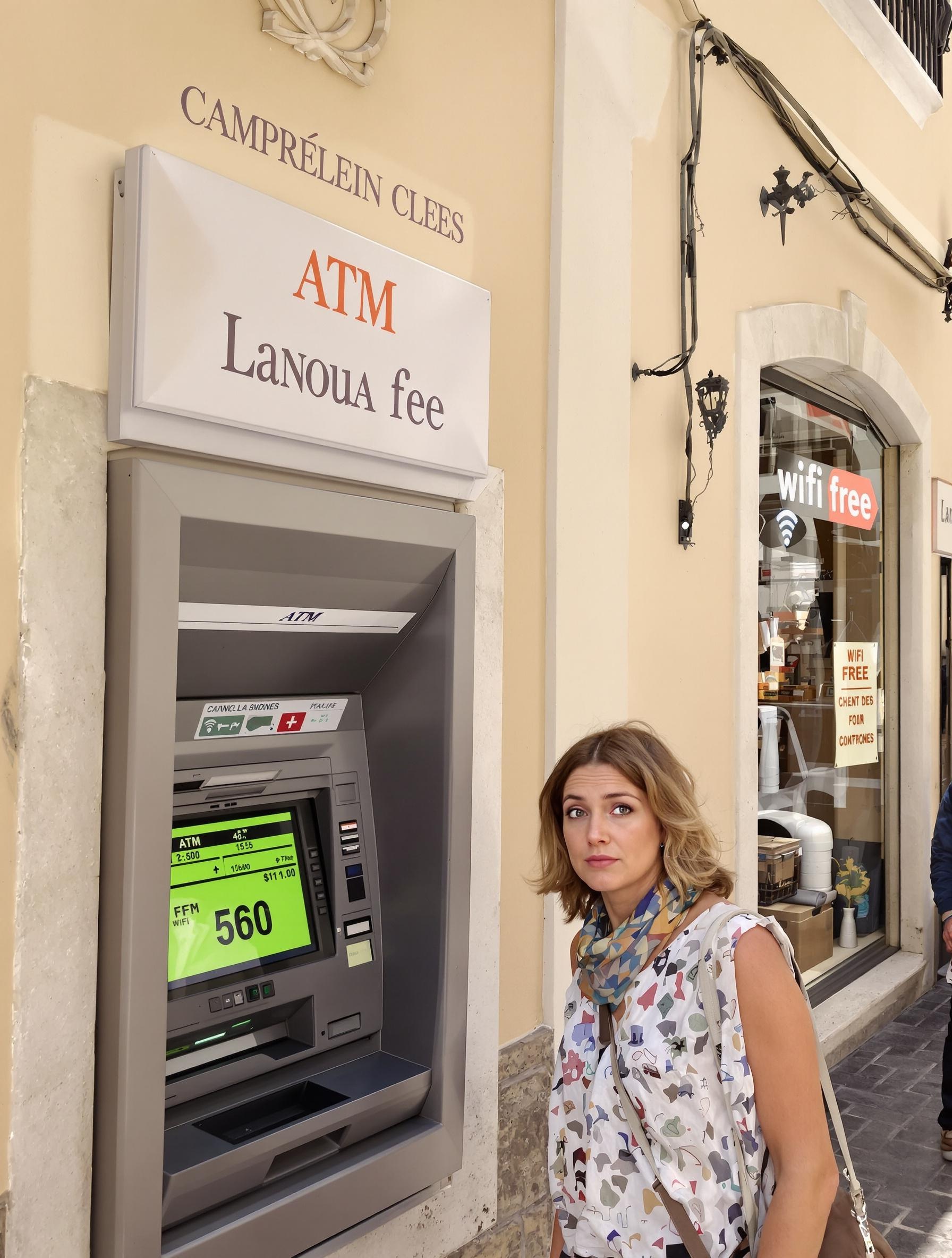 Touriste frais bancaire distributeur billets wifi gratuit boutique Capri