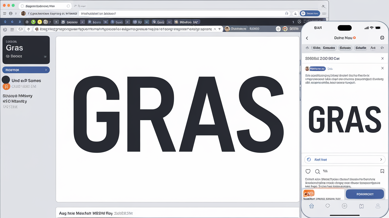 Comparaison du rendu du texte en gras Unicode sur desktop et mobile