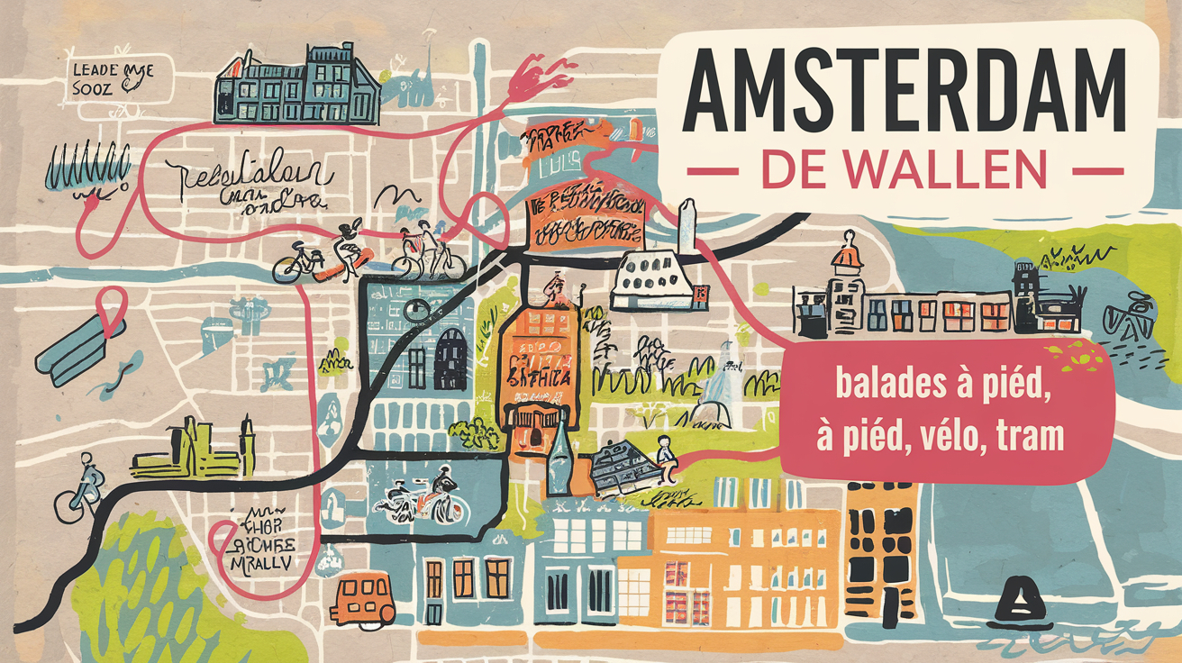Carte des trajets vers le Quartier Rouge à Amsterdam