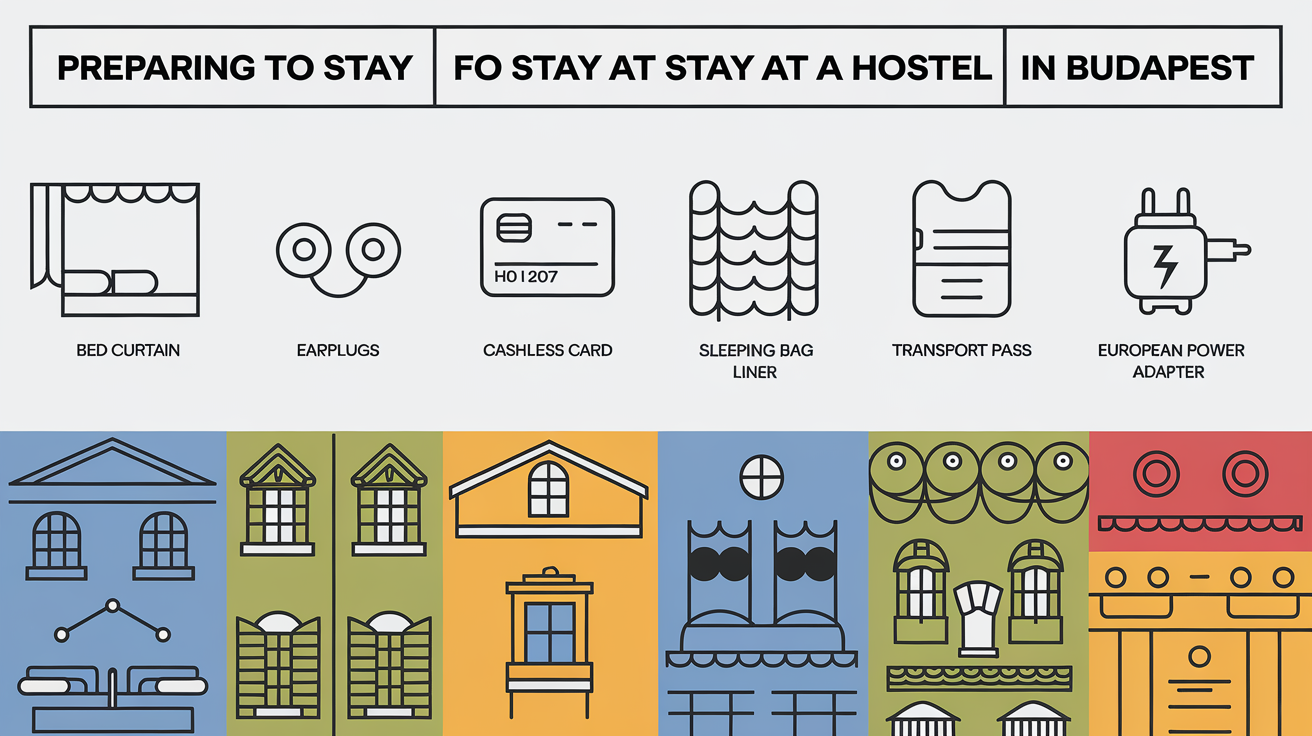 Checklist graphique pour backpackers à Budapest, hostel-proof