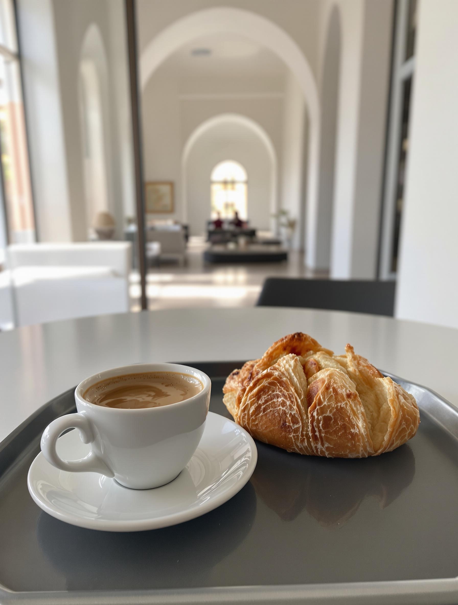 Espresso et pâtisserie à la caffetteria du Museo Egizio