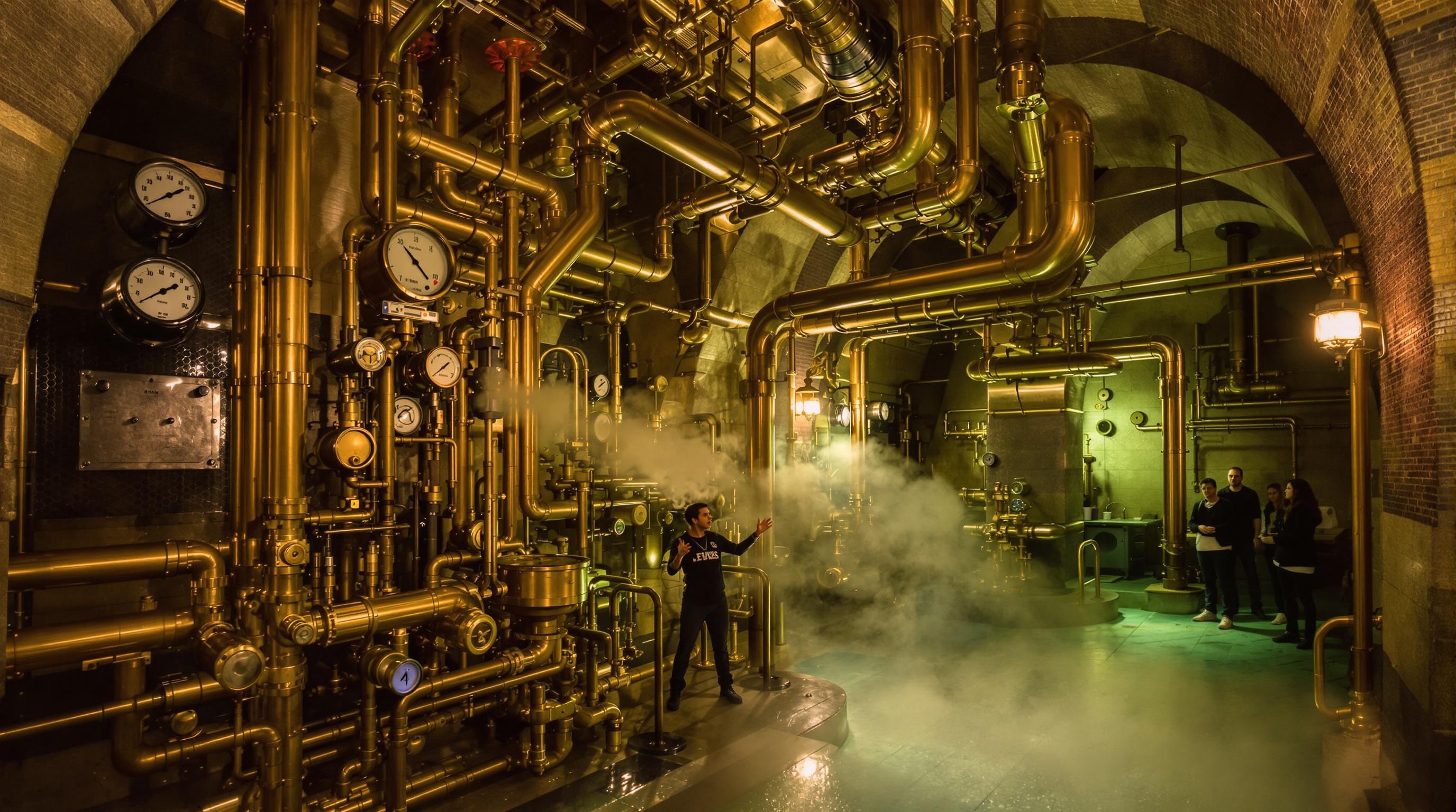 Chaufferie des thermes Gellért lors d'une visite guidée
