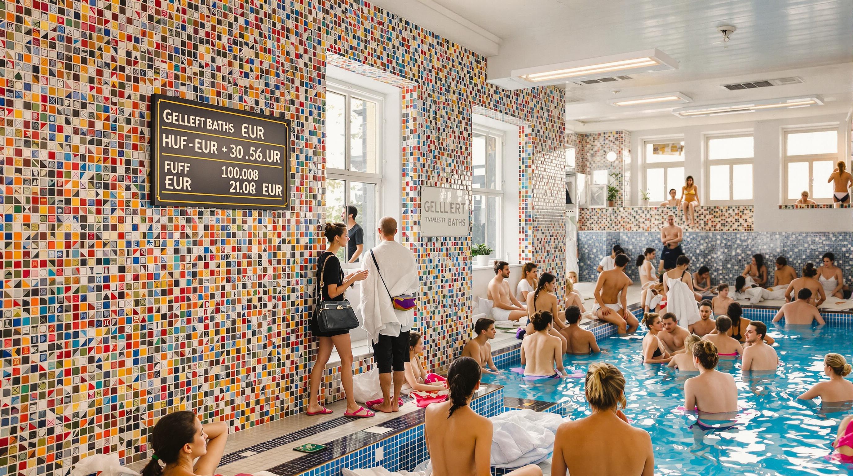 Intérieur des thermes Gellért avec mosaïques et détails Art nouveau