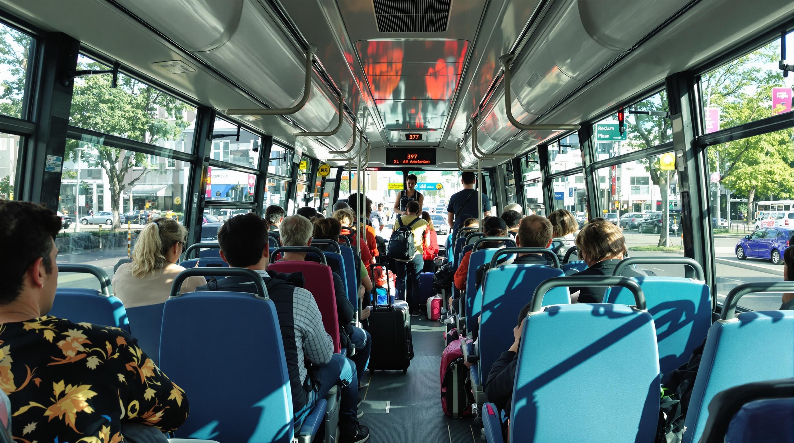 Intérieur bus 397 bagages XL Amsterdam