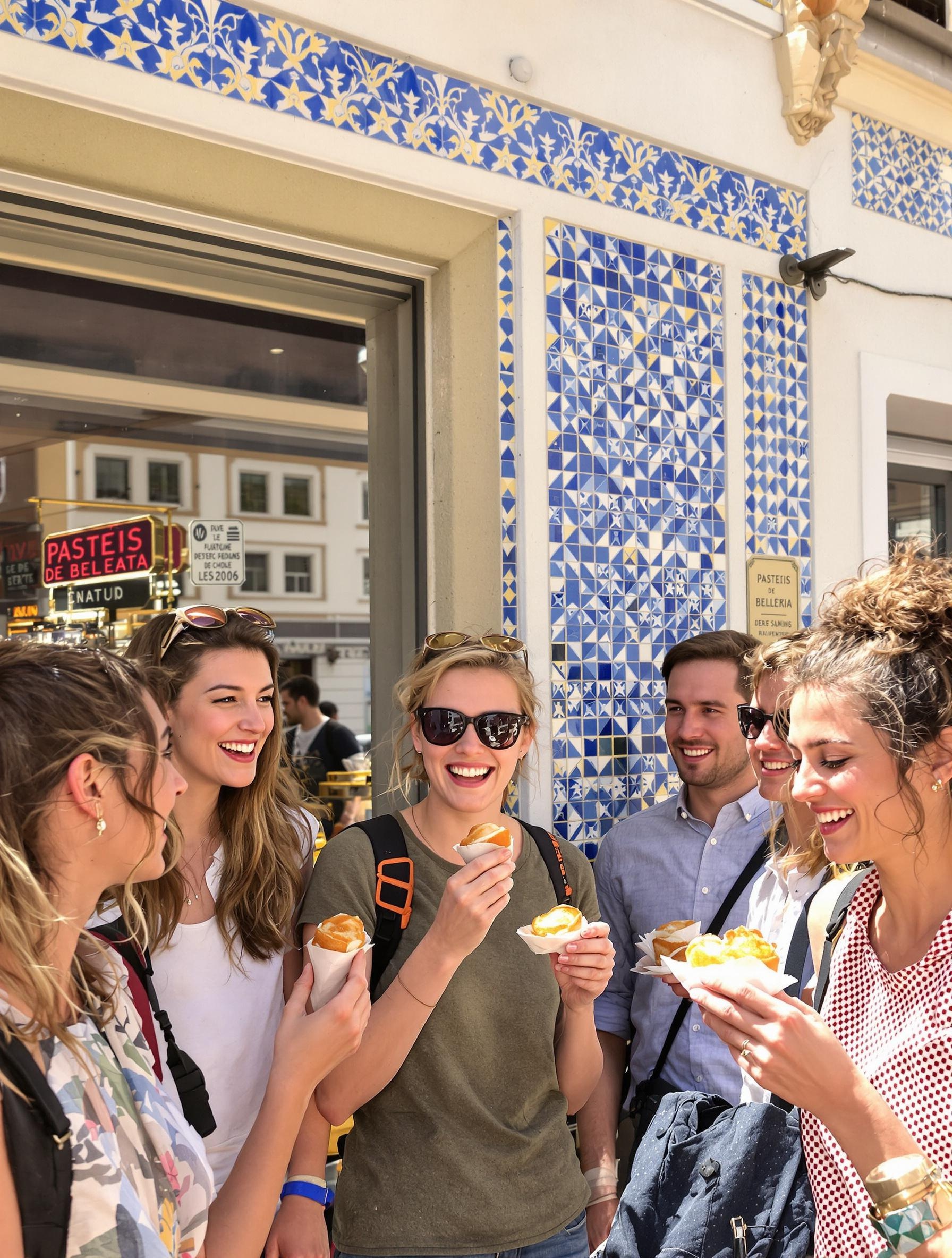 Food tour d'hostel avec dégustation de pastéis de nata devant Pastéis de Belém.
