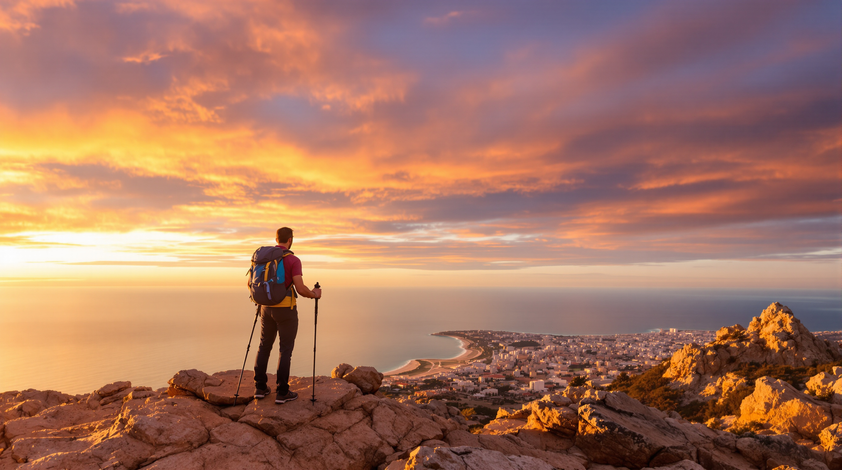 Lever du soleil depuis le sommet du Peñón de Ifach à Calpe