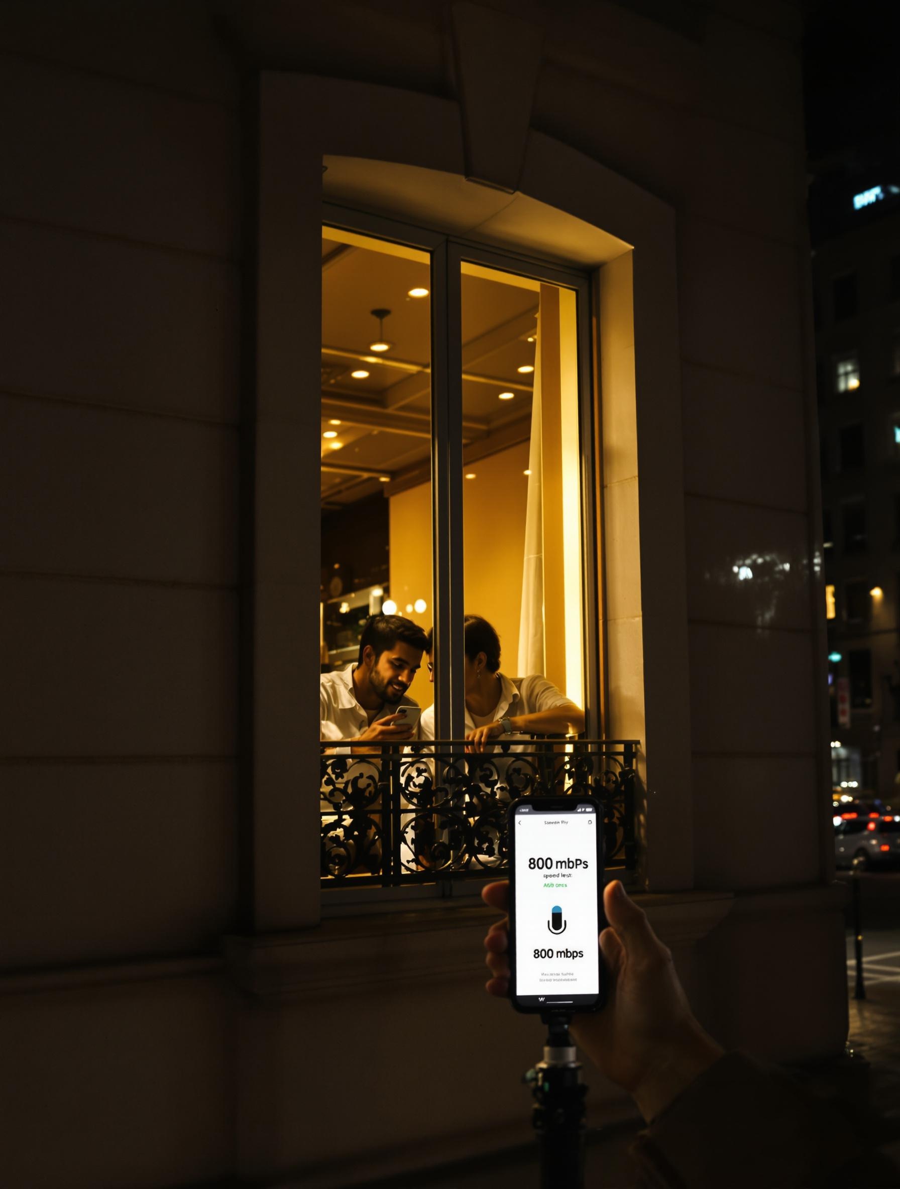 Lyon nuit fenêtre ouverte speedtest fibre bruit urbain façade haussmannienne