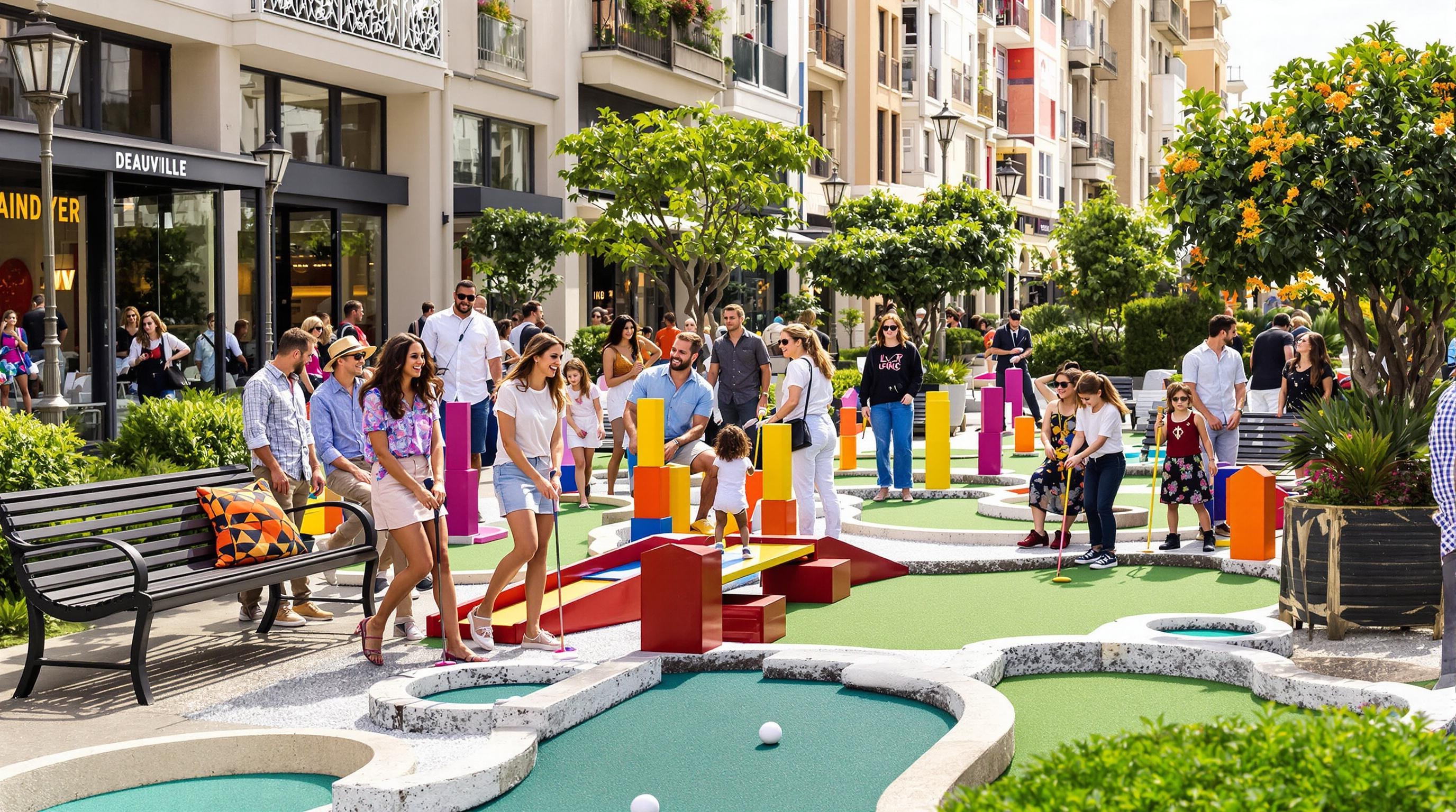 Mini-golf interactif à Deauville, ambiance urbaine chic mais relax