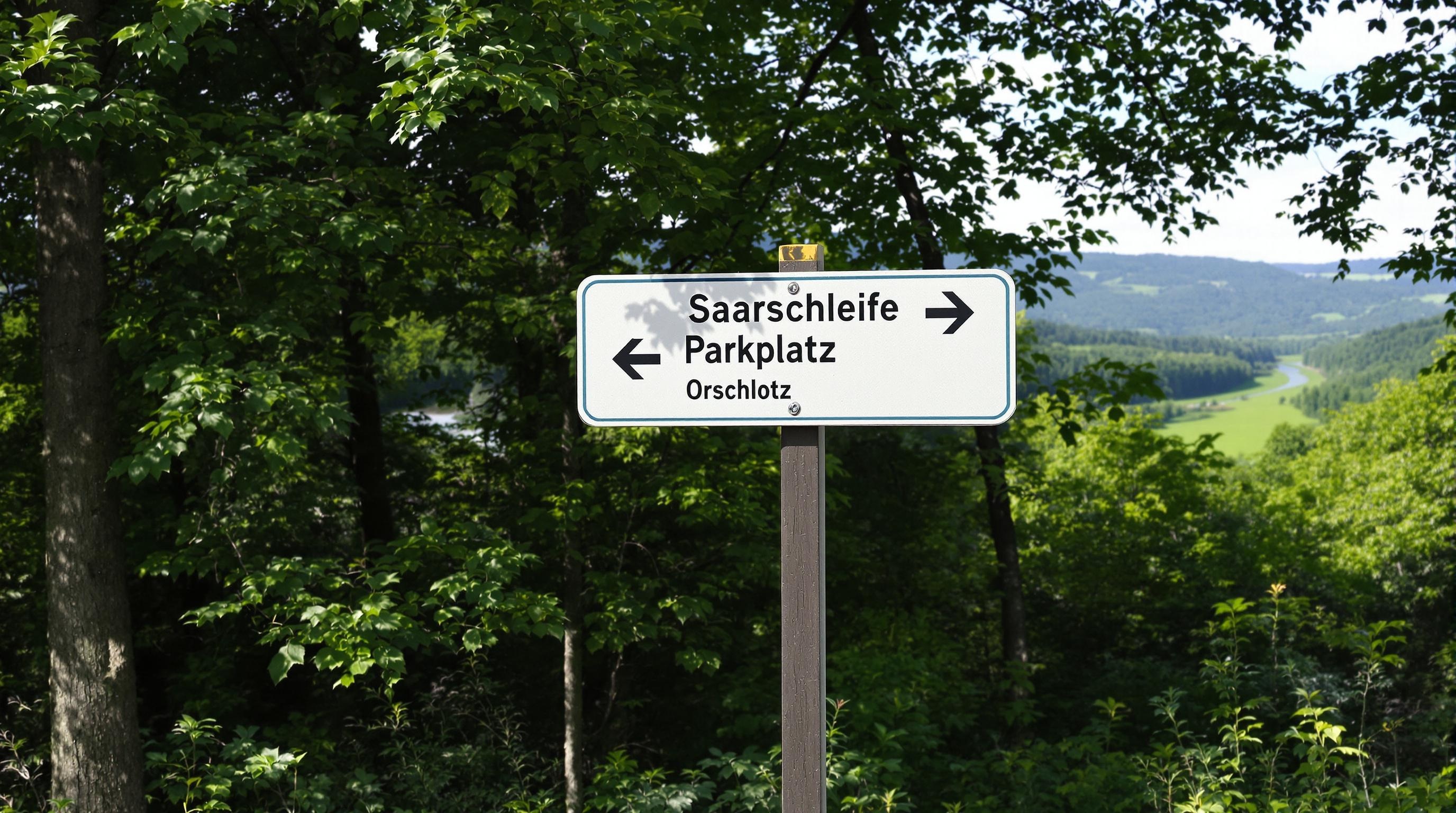 Panneau parking Saarschleife Orscholz