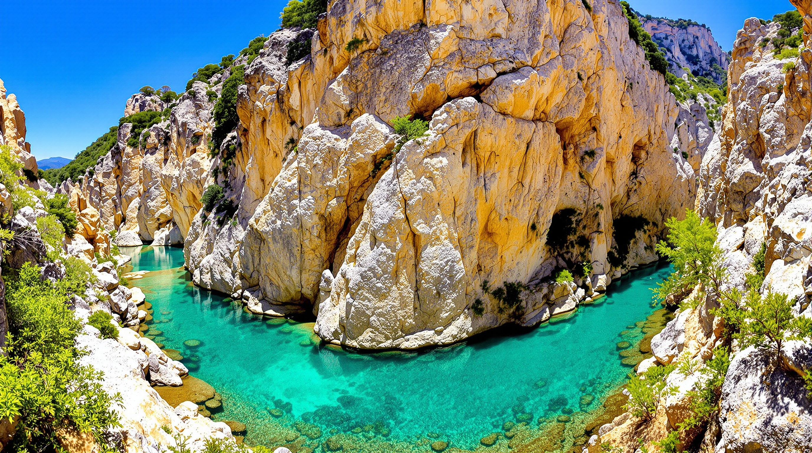 Vue panoramique sur les gorges de la Fuente de los Baños à Montanejos