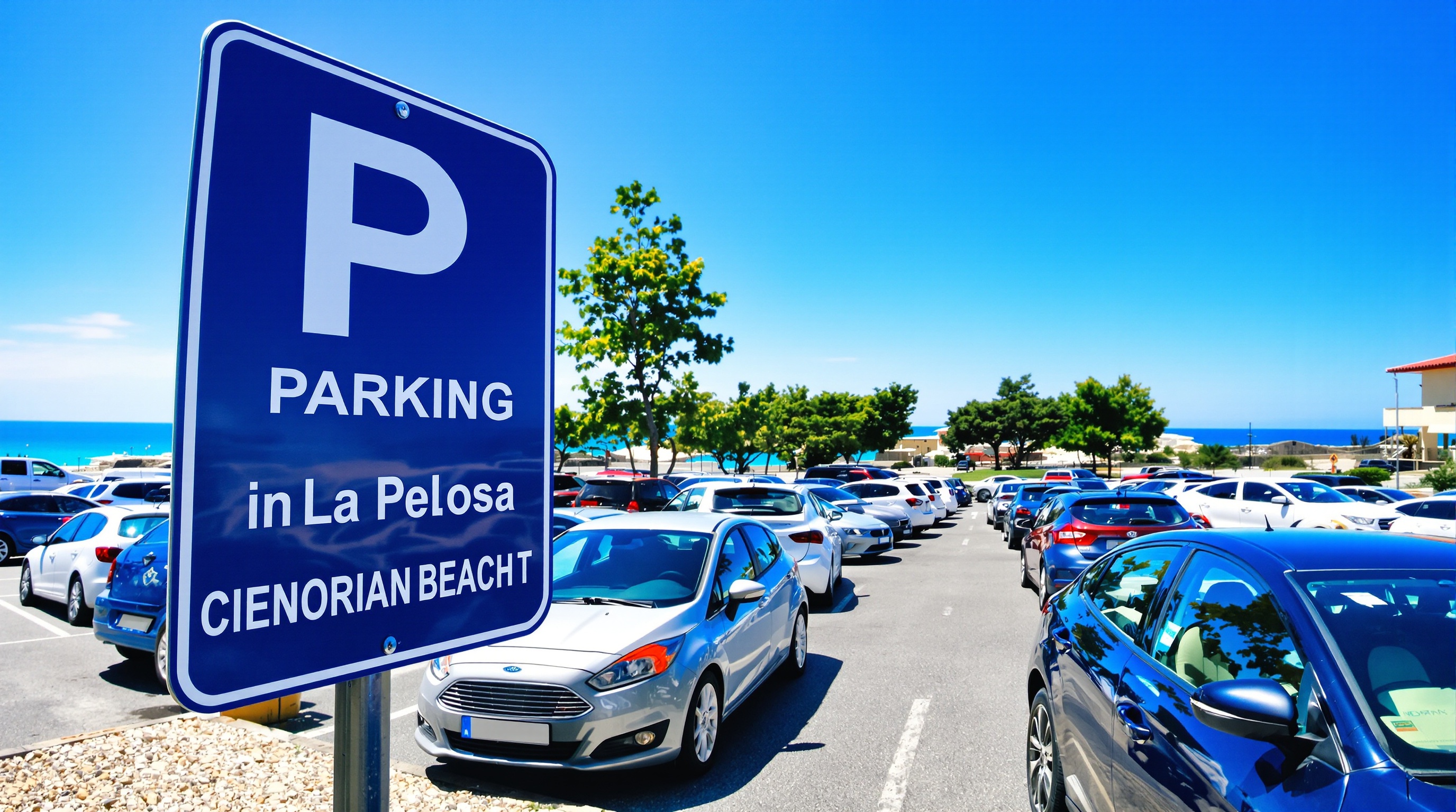 Parking plein La Pelosa Sardegna