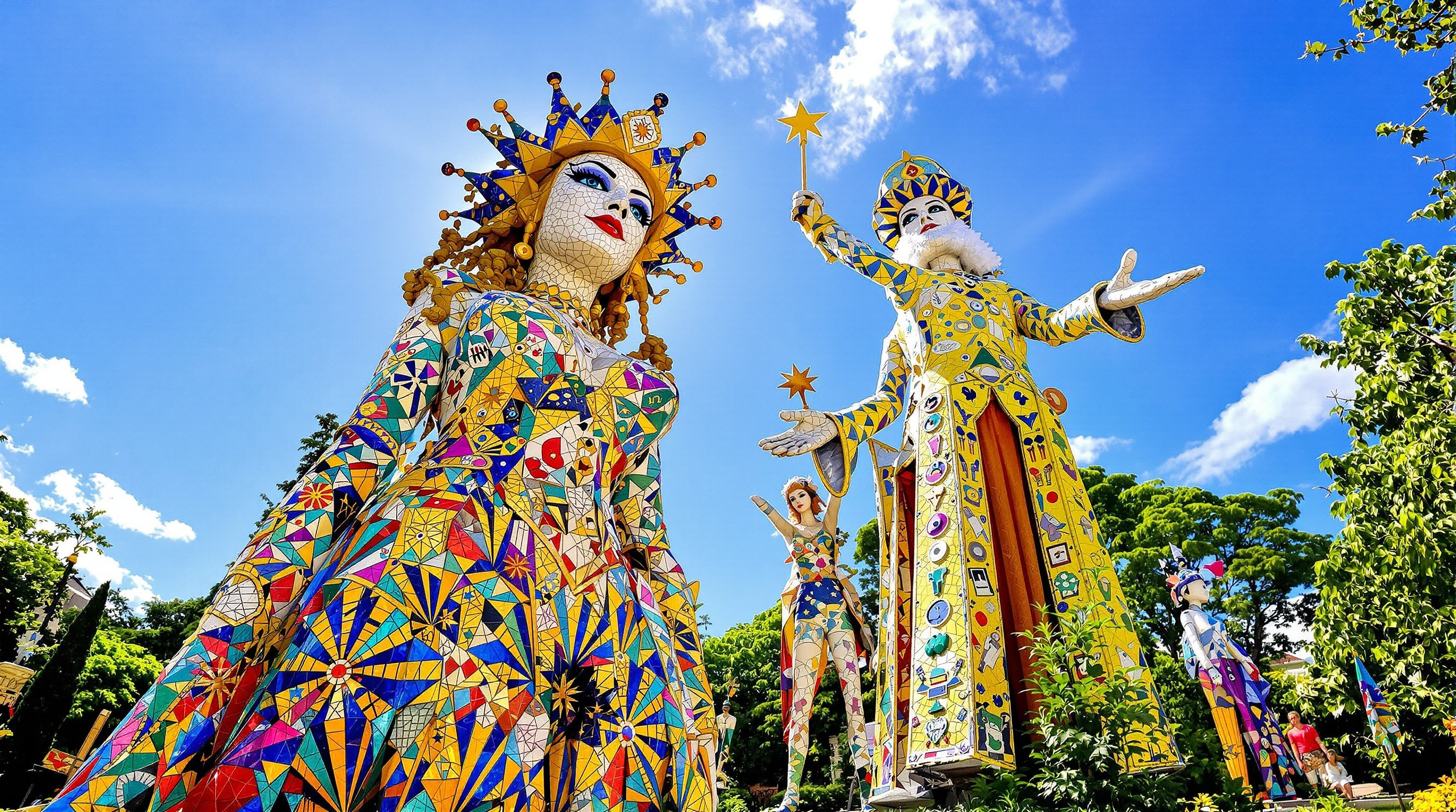 Sculptures géantes et mosaïques du Jardin des Tarots sous le soleil toscan
