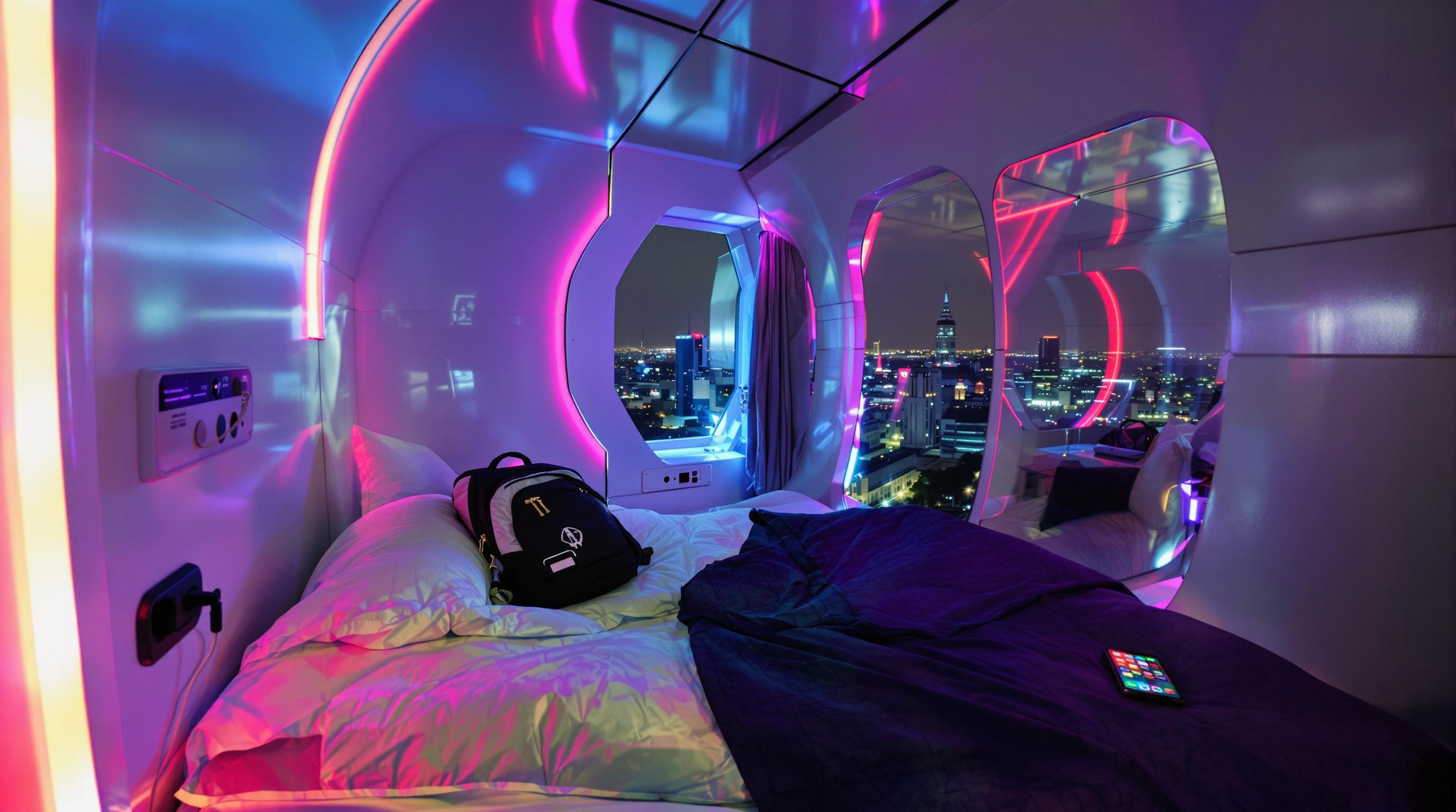 Dortoir-lit-capsule minimaliste techno à Lyon Presqu’île.