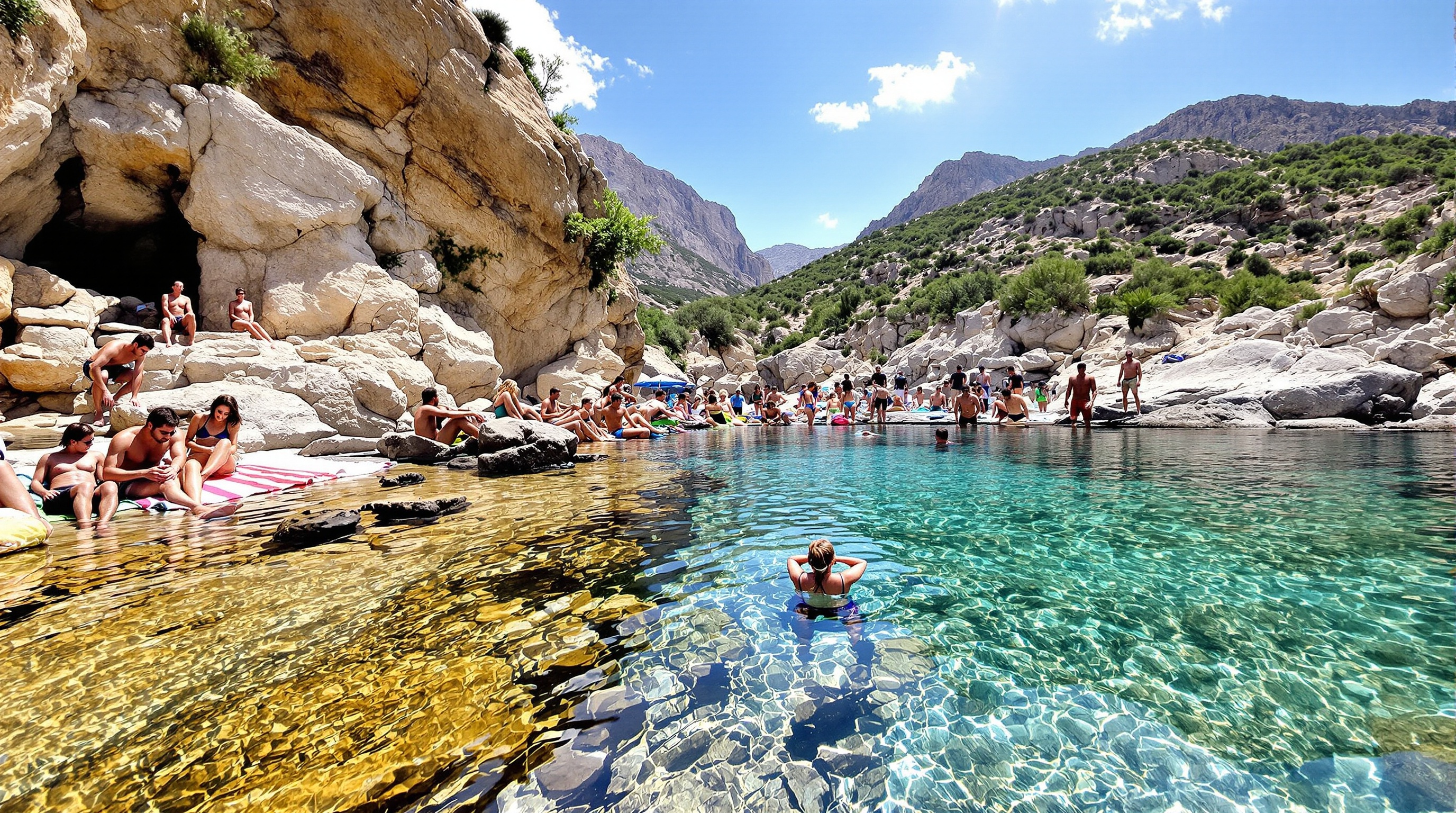 piscines naturelles Zoza Corse rochers foule eau claire