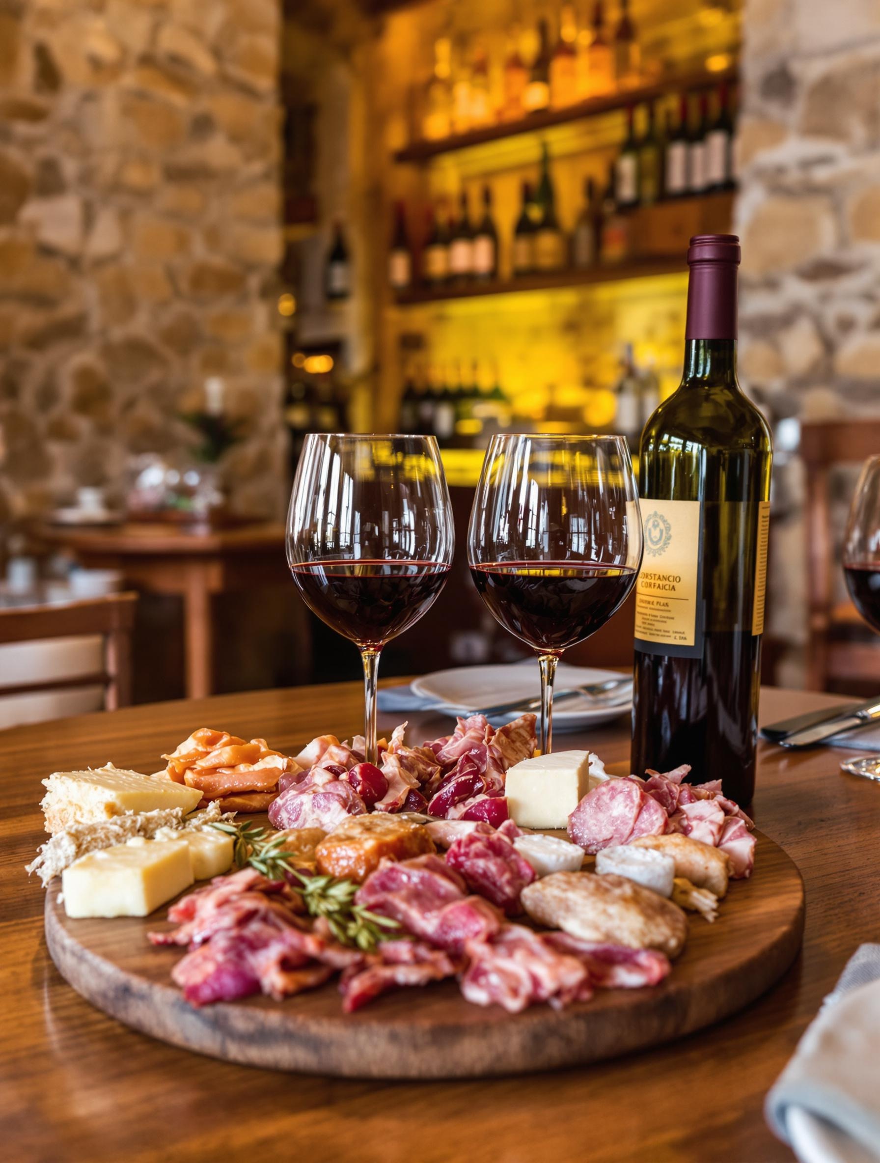 Planche charcuterie corse et vin bar à vins Bonifacio