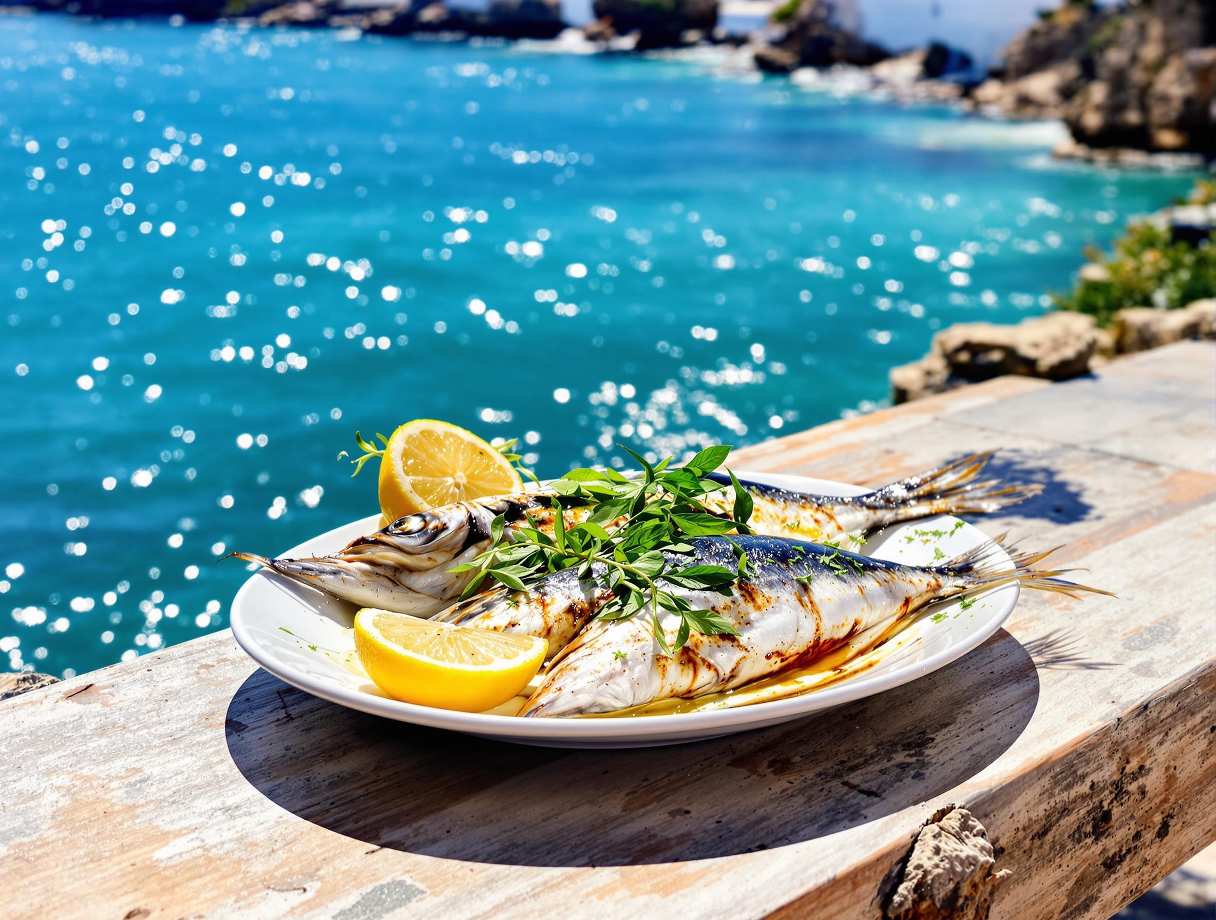 Plat de poisson frais au bord de l'eau à Cadaqués