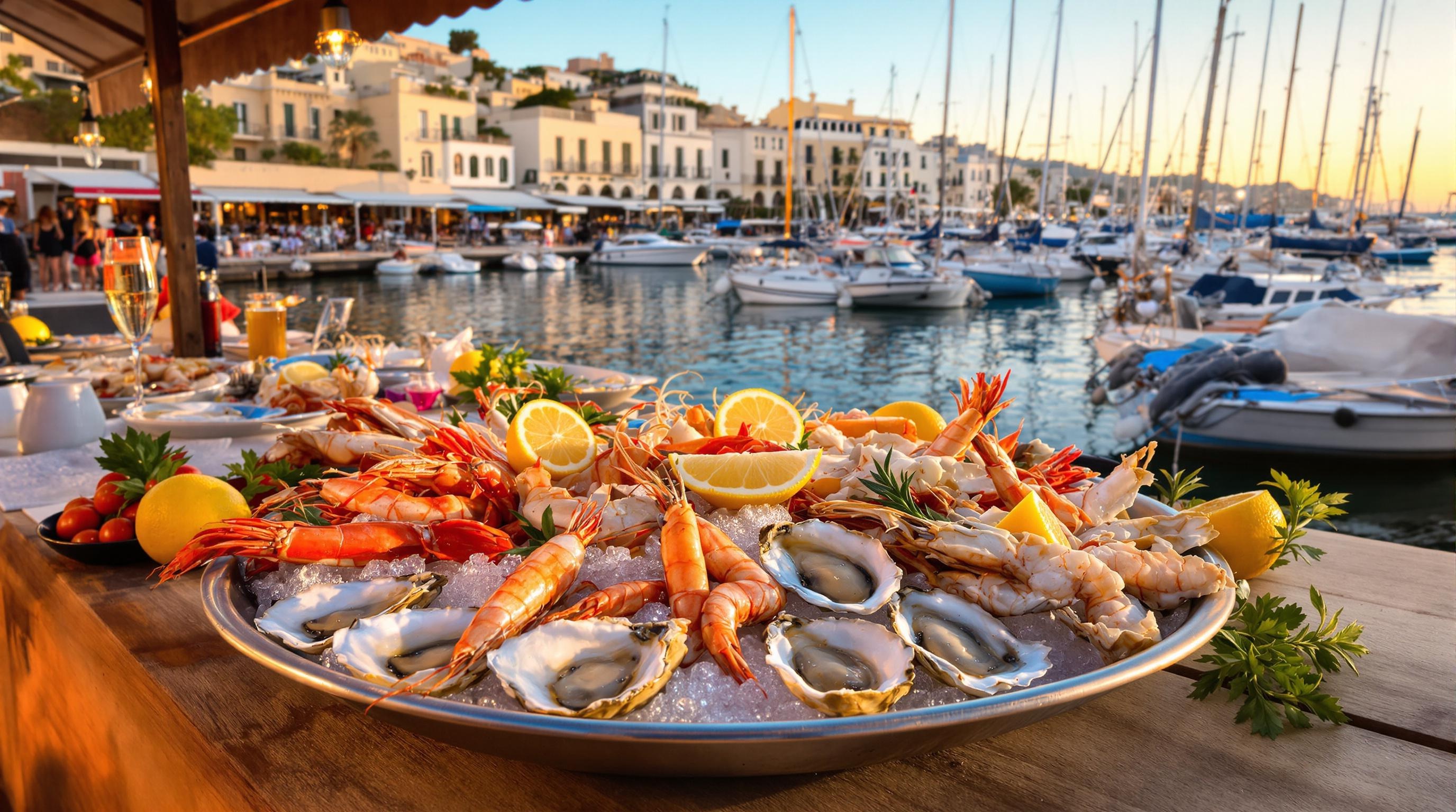 Plateau fruits de mer frais port Bonifacio