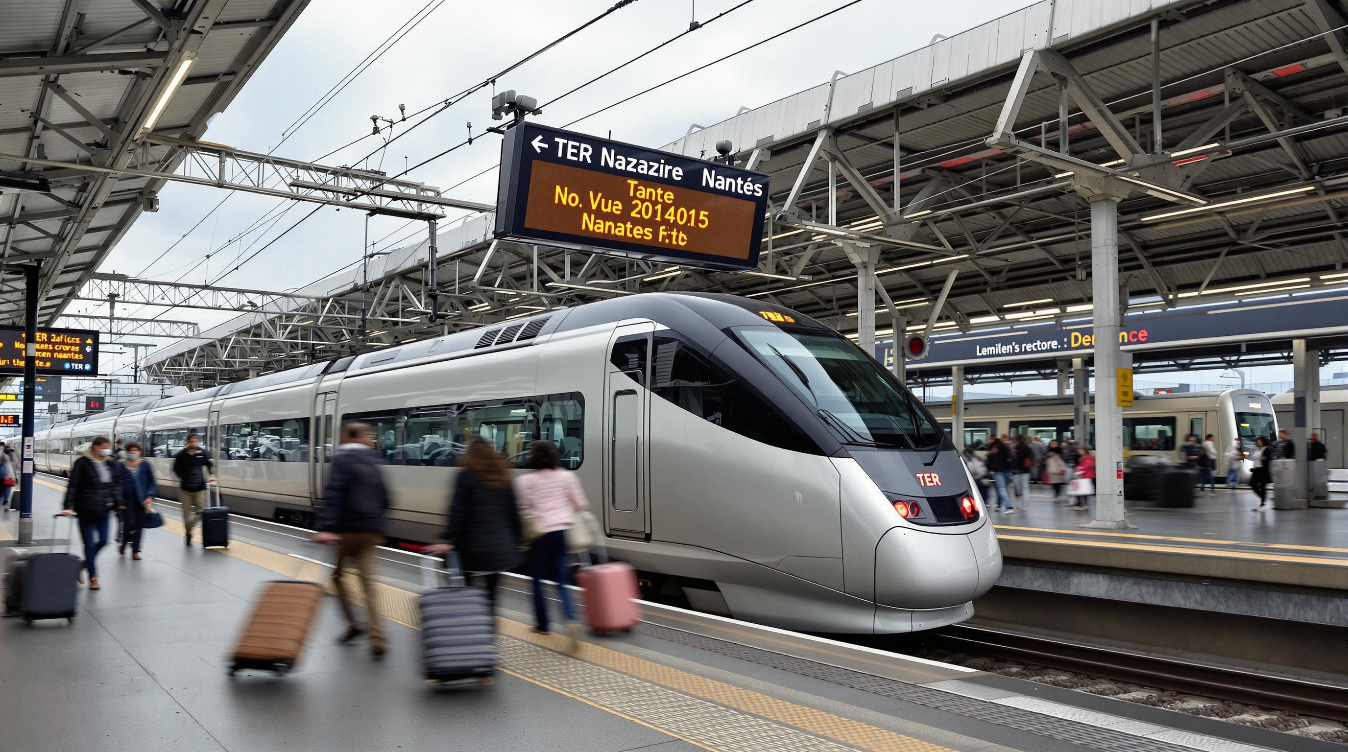 Quai de gare dynamique à Saint-Nazaire, départ imminent vers Nantes