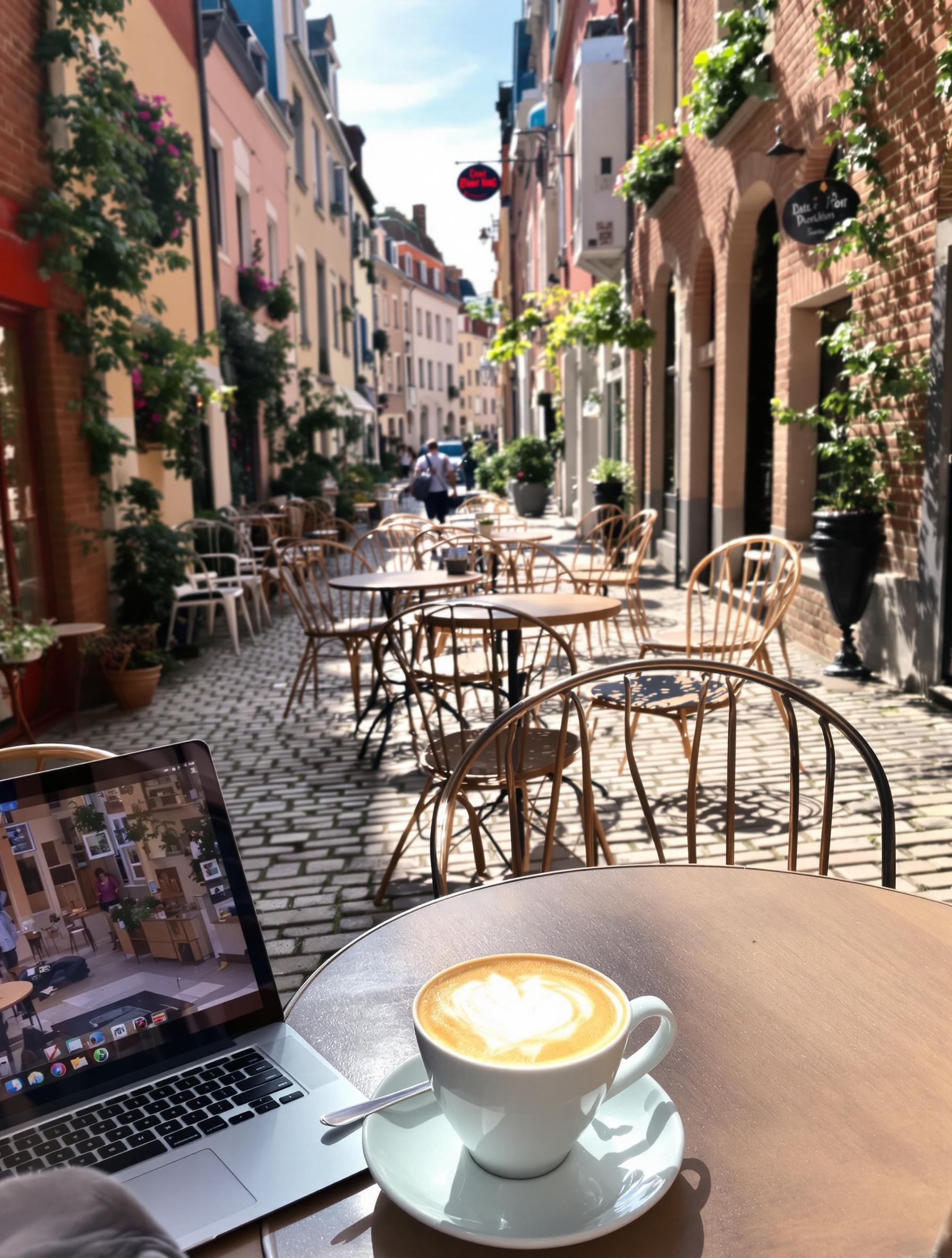 Freelance cappuccino : le combo cliché mais efficace dans Vieux-Lille.