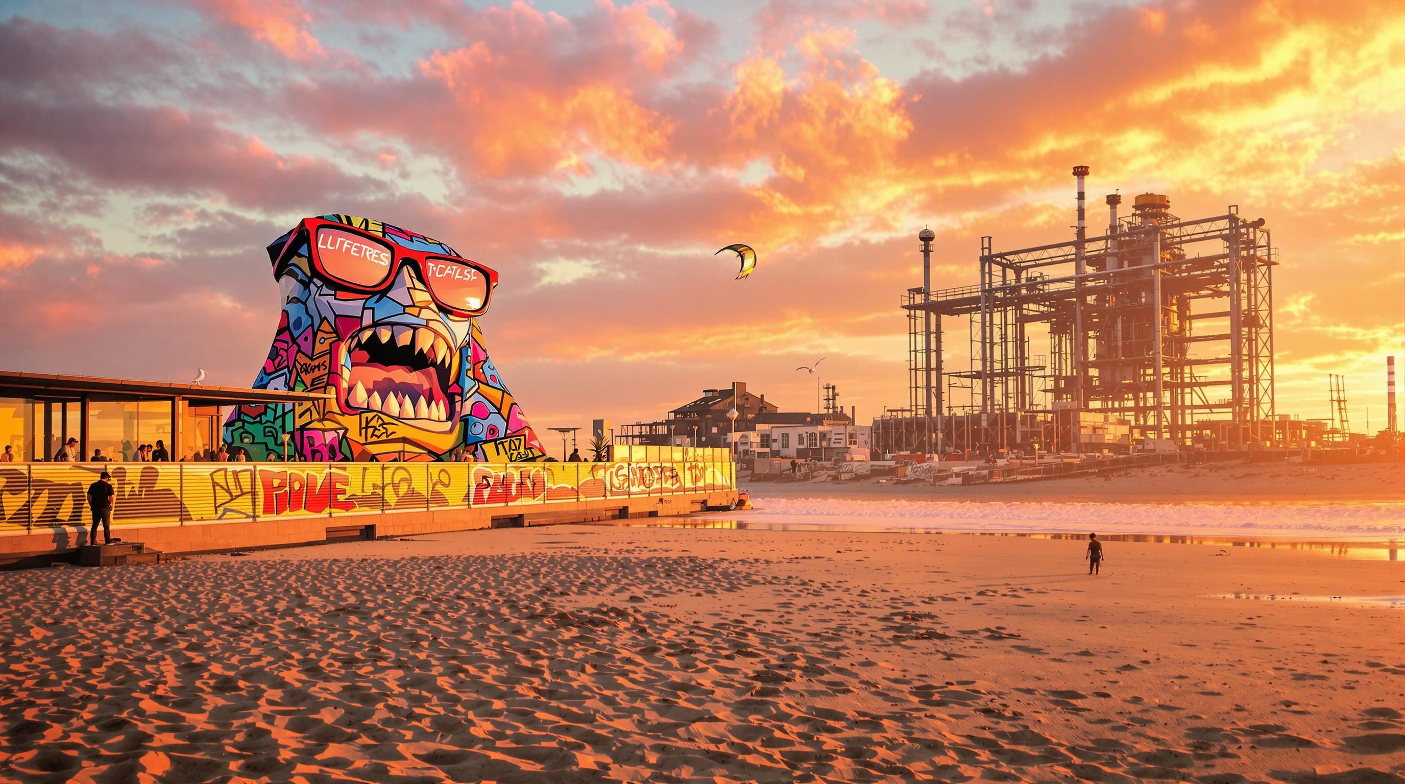 Week-end à Saint-Nazaire : art urbain, tapas sunset et plage vide.