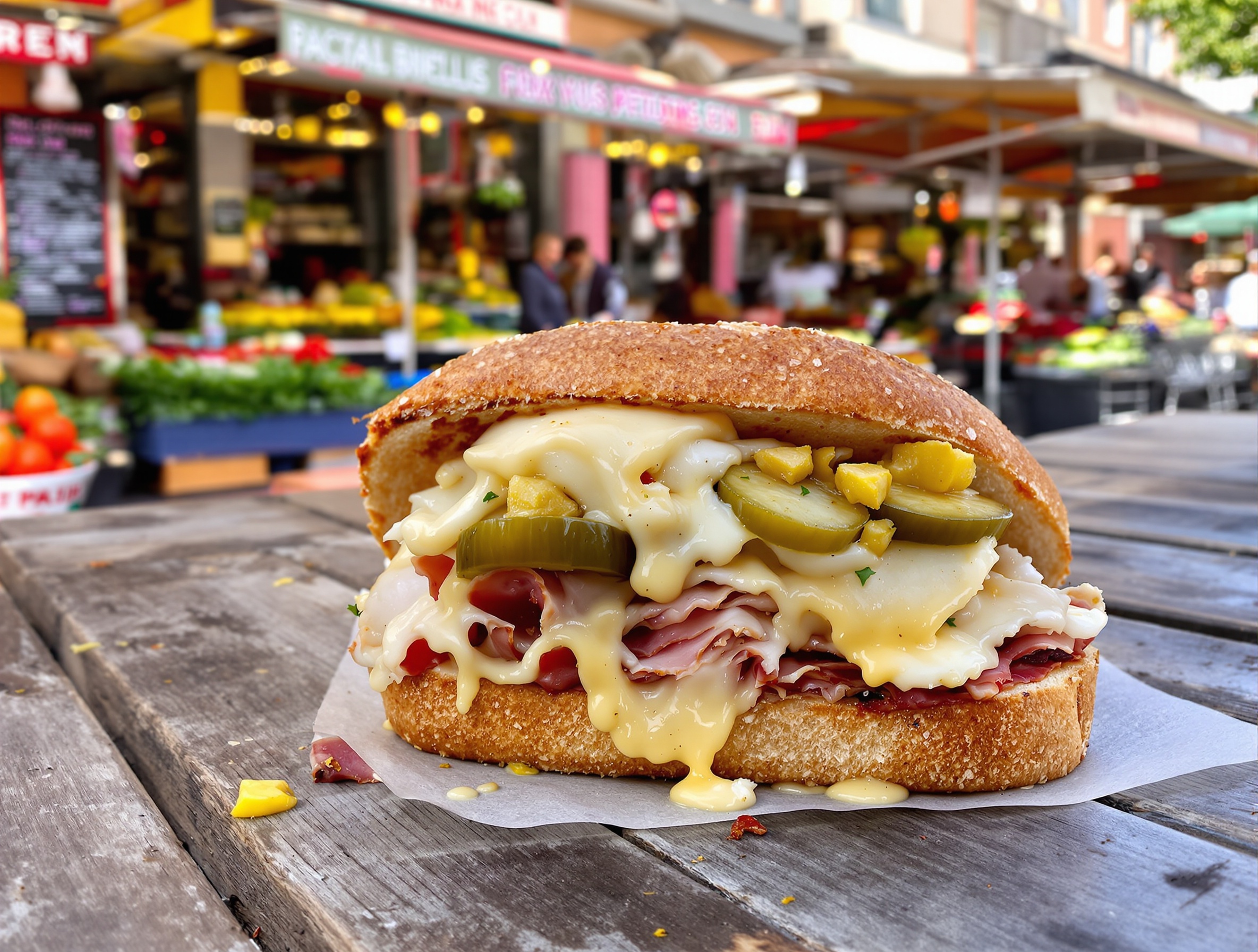 Sandwich savoyard gourmand marché Chambéry