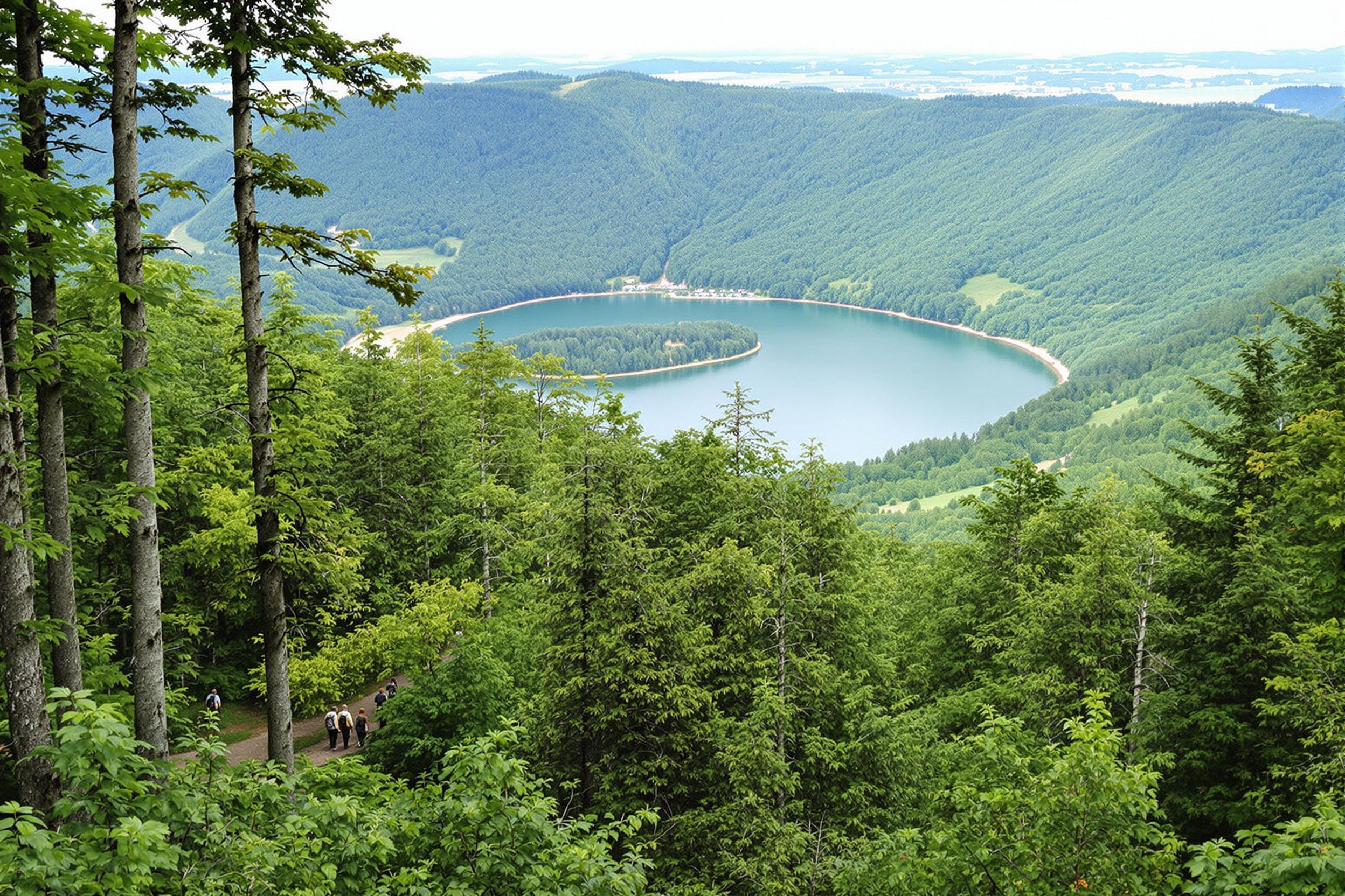 Sentier principal de randonnée autour de la Saarschleife en pleine forêt allemande