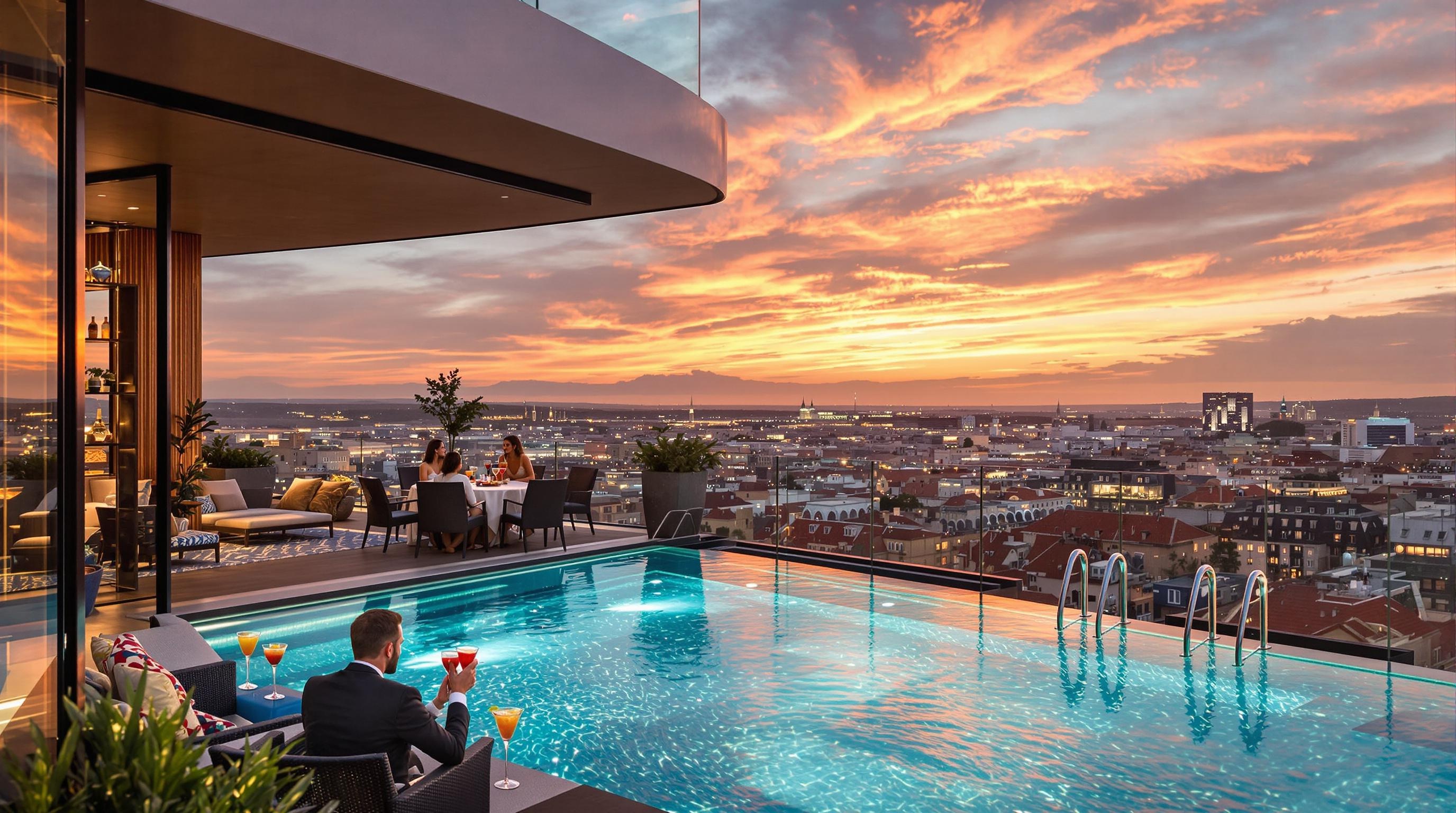 Skybar avec piscine rooftop à Lyon