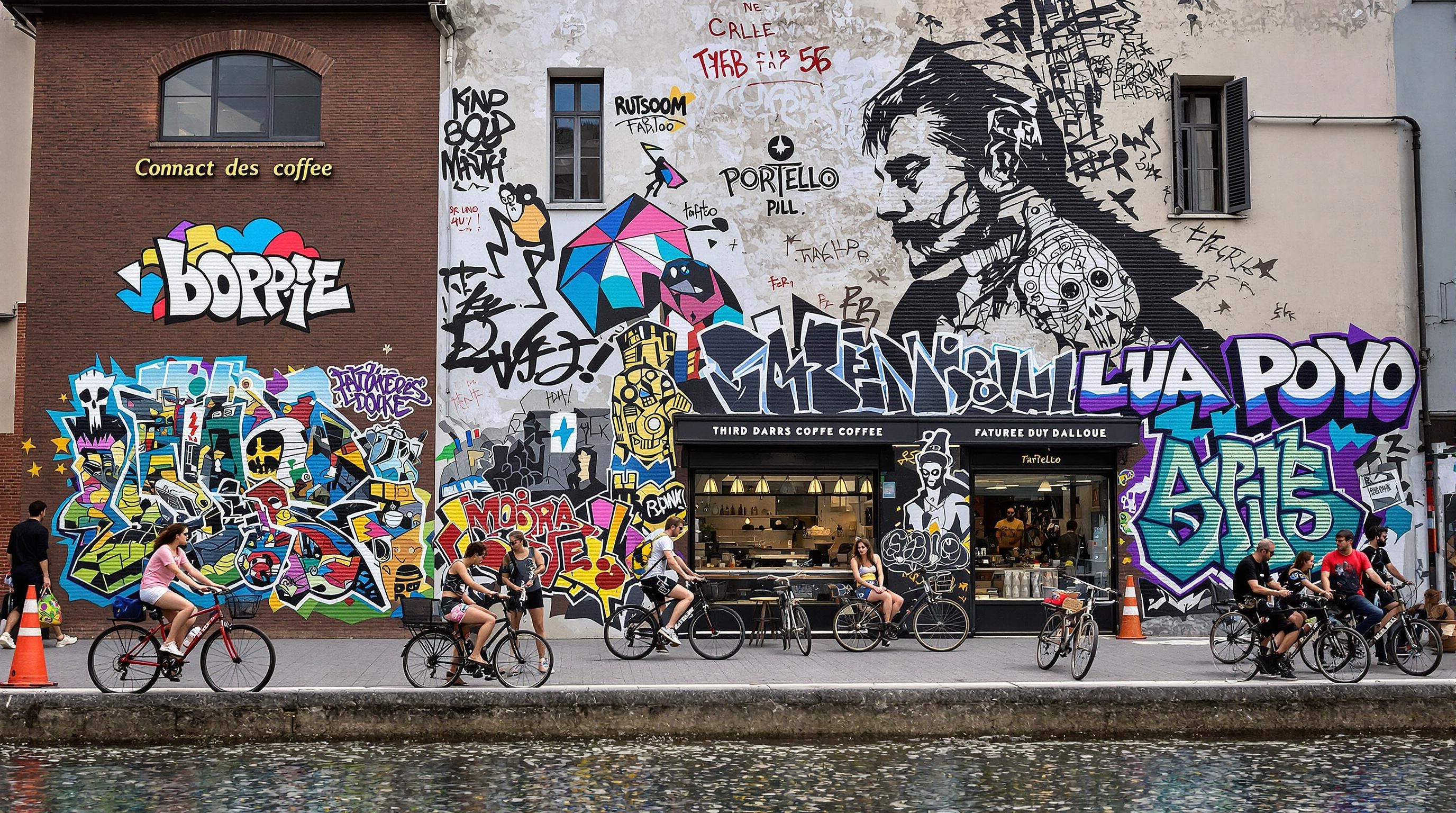 Street-art sur les quais du Portello, Padoue.