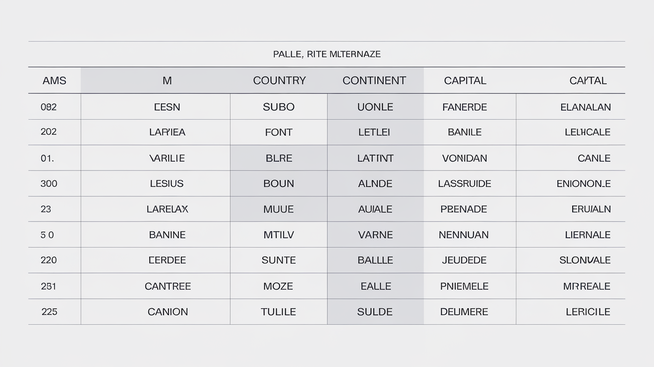 Tableau des pays commençant par M