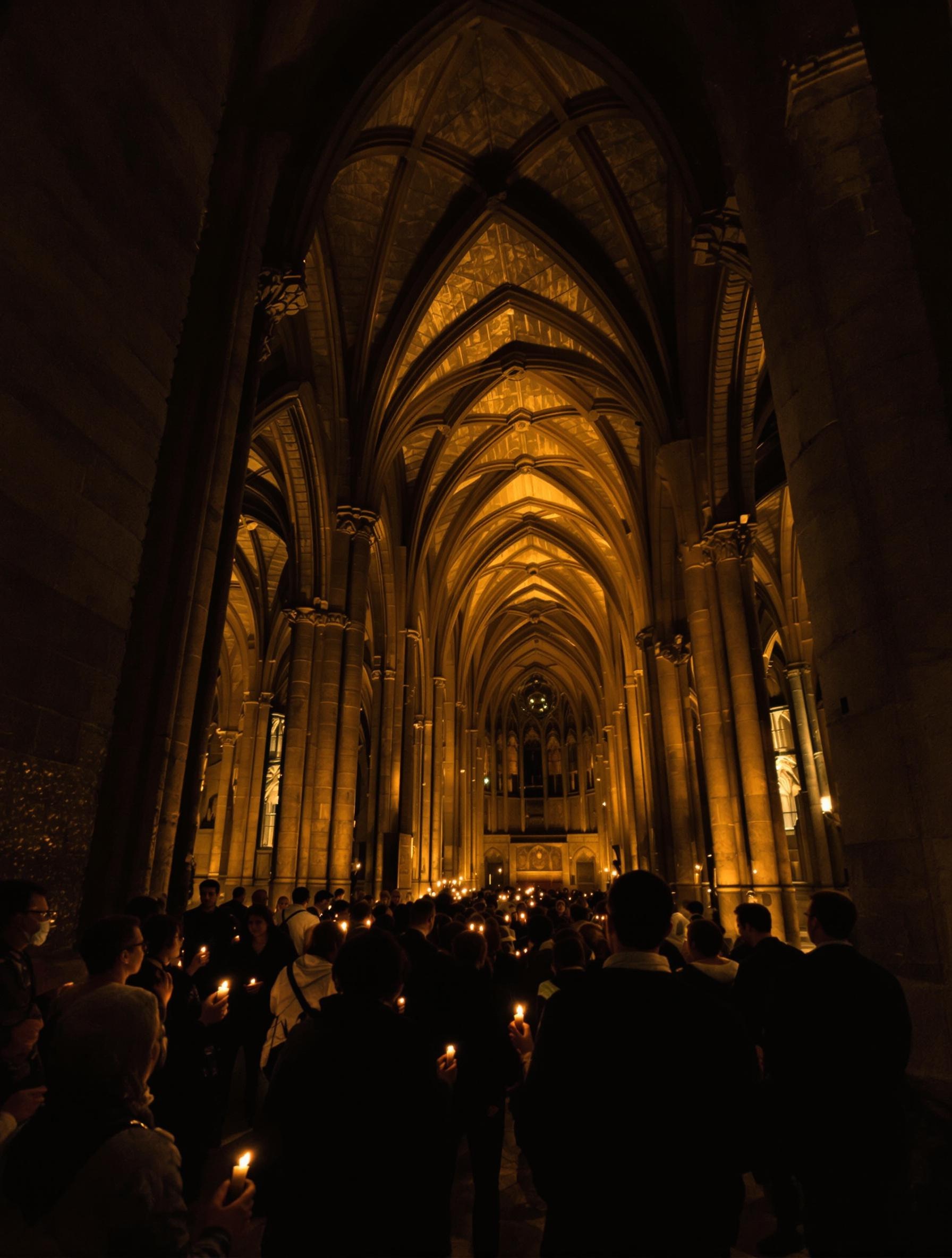 Visite nocturne bougie crypte cathédrale Chartres.