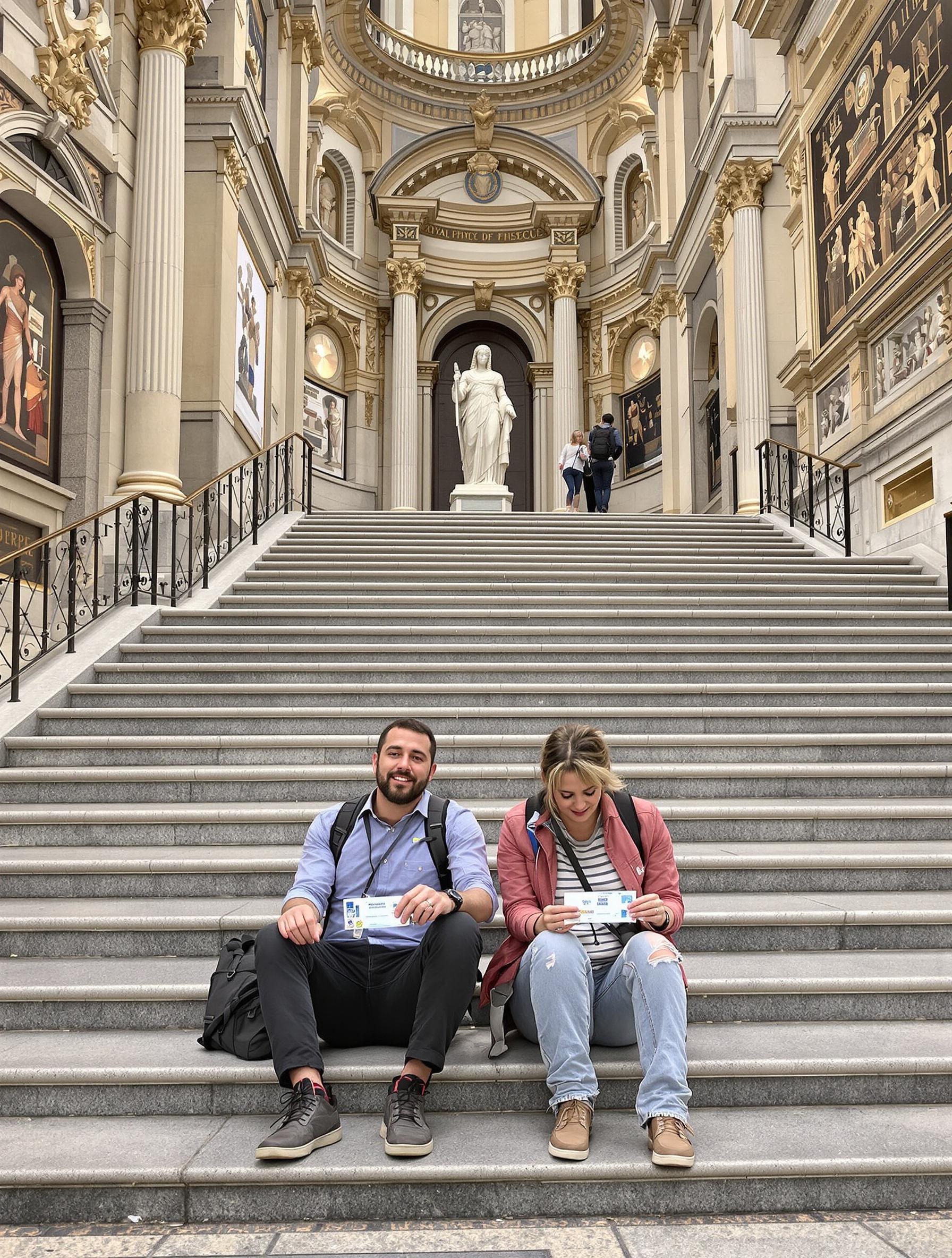 Deux visiteurs après une visite combinée Museo Egizio et Palais Royal