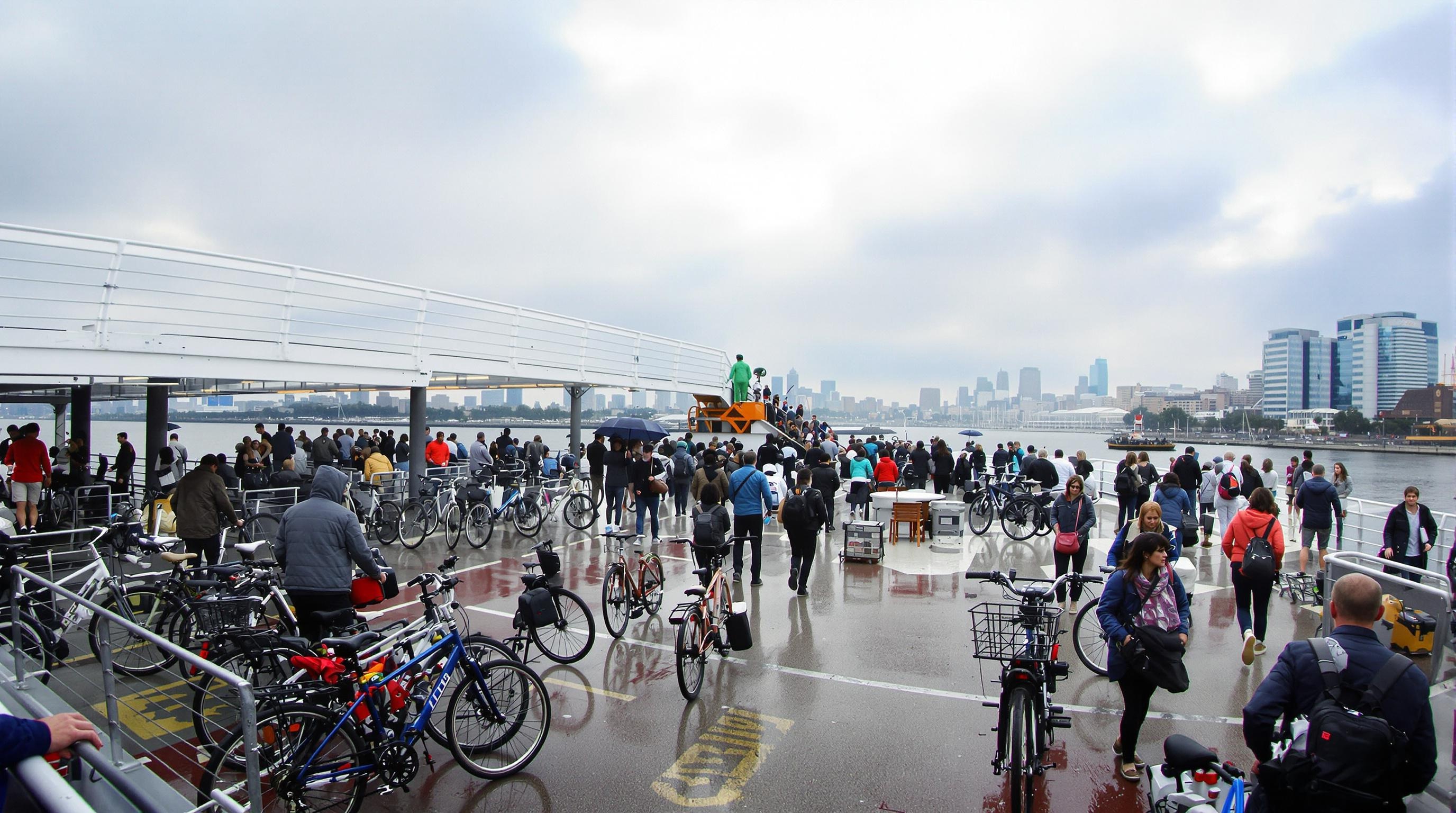 Ferry IJ Amsterdam Centraal Noord matin actif